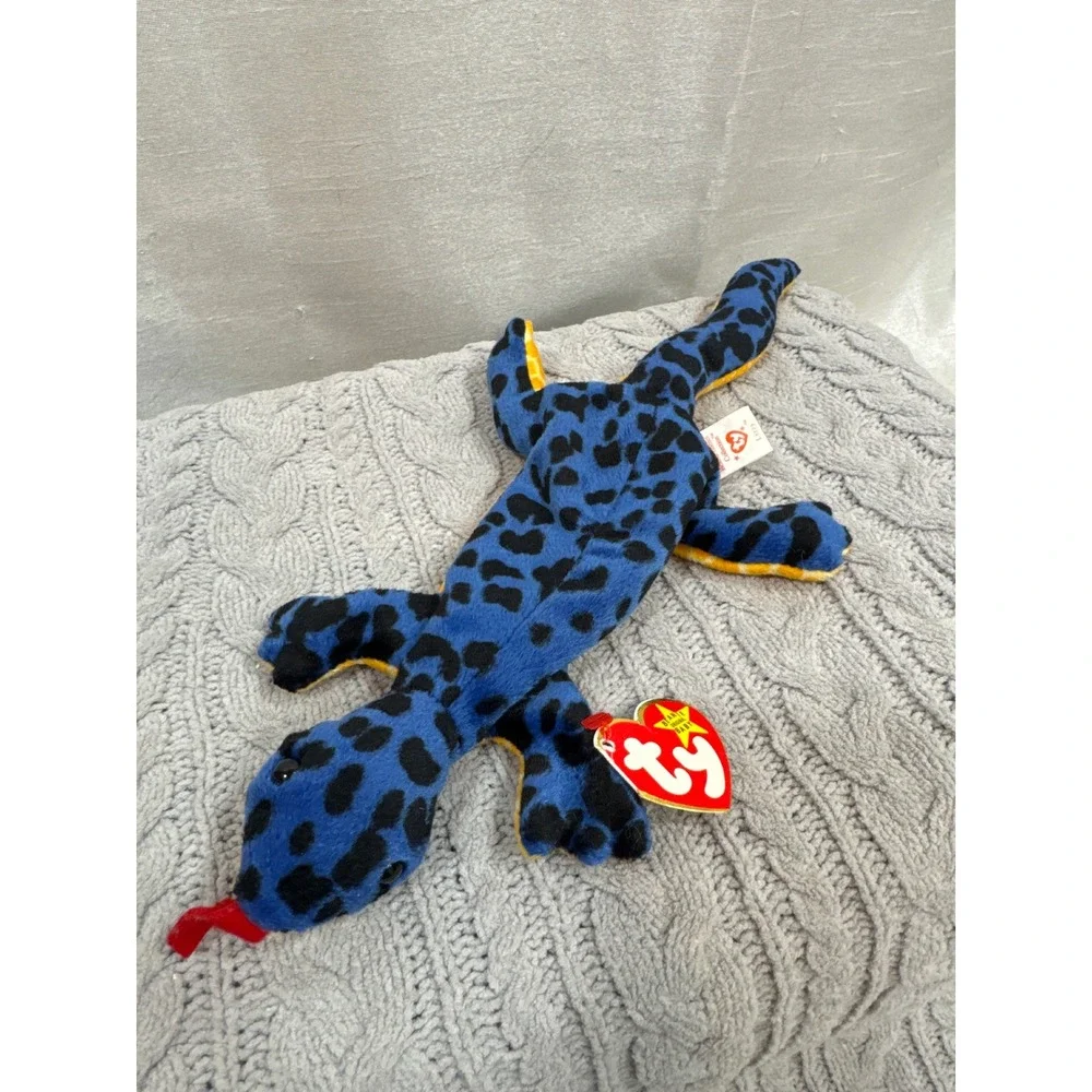 Ty Beanie Babies Lizzy the Lizard Blue Spotted 1995 Vintage Plush Toy 4033 NWT